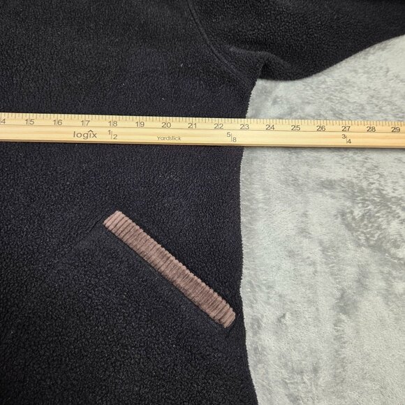 Vintage LL Bean Jacket Womens Large Black Fleece Cord Trim Barn Chore Shacket 90 - Picture 7 of 8
